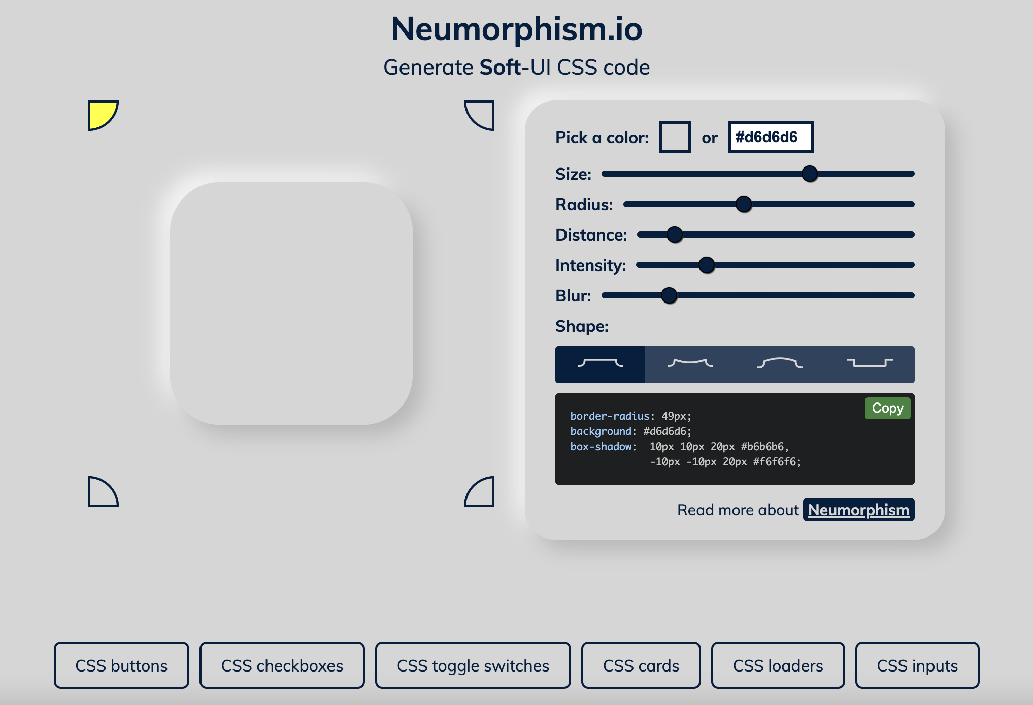 Neumorphism.io